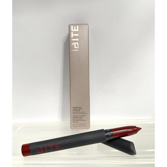 Bite Beauty Power Move Creamy Matte Lip Crayon Red Velvet Full Size .05 OZ Vegan - Picture 1 of 5